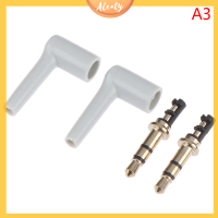 Aleaty? 2ชิ้น/ล็อต90องศา3.5MM STEREO Headset PLUG JACK 3 4 POLE 3.5 Gold Plated