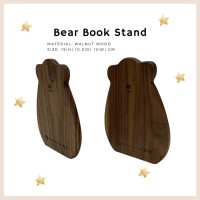 มอนเตสซอรี่ ไม้หมีหนังสือสีดำวอลนัทเดสก์ท็อปชั้นวา คู่  Kids Bookends Walnut/Beech Wood