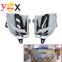 Motorcycle ABS Chrome Front Headlight Corner Edge Accent Trim Cover Guard Decal Decoration For Honda Goldwing GL1800 2001-2011