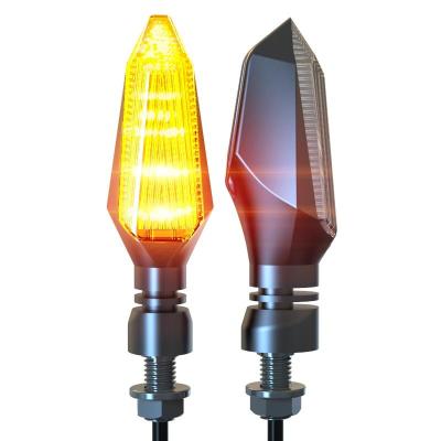 โคมไฟไฟสีอำพันด้านซ้ายขวาสำหรับสัญญาณเลี้ยว LED รถจักรยานยนต์ตัวบ่งชี้ไฟกระพริบเน้นสัญญาณสากลสำหรับฮอนด้า Kawasaki Ktm