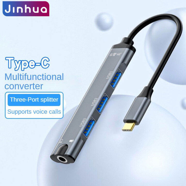 Premium TypeC to 3port HUB external sound card Headphone/microphone 2in1 3.5mm audio port