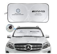 150X70cm ม่านบังแดดรถยนต์กระจก Visor ปกคลุมสำหรับ BENZ AMG ด้านหน้าด้านหลังหน้าต่างป้องกันรังสียูวีโล่ฟิล์มสะท้อนแสงรถยนต์จัดแต่งทรงผม