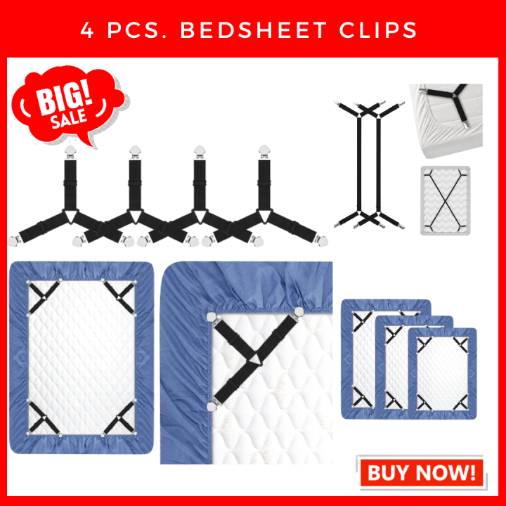 4pcs Bed Sheet Holder Straps, Fitted Sheet Straps