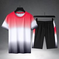 [COD] Manufacturers wholesale mens round neck short-sleeved summer new casual loose t-shirt running sports suit