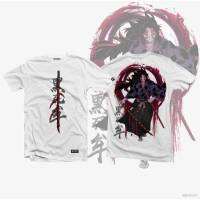 เสื้อยืดแขนสั้นลําลอง พิมพ์ลายกราฟิกอนิเมะ Demon Slayer Kokushibo Tsugikuni Michikatsu สําหรับผู้ชาย และผู้หญิง