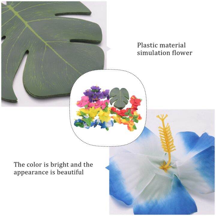 60-pcs-tropical-party-decoration-supplies-8-inch-tropical-palm-monstera-leaves-and-hibiscus-flowers-simulation-leaf-for-hawaiian-luau-party-jungle-beach-theme-table-decorations