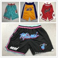 ✻ Rainbow Ball Pants Heat Wade City Black Lakers Bulls Suns Grizzlies Pocket Close Embroidered Shorts Basketball Pants