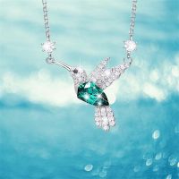 【DT】hot！ Fashion Hummingbird Necklaces Rhinestone Choker Clavicle Chain Anniversary Jewelry