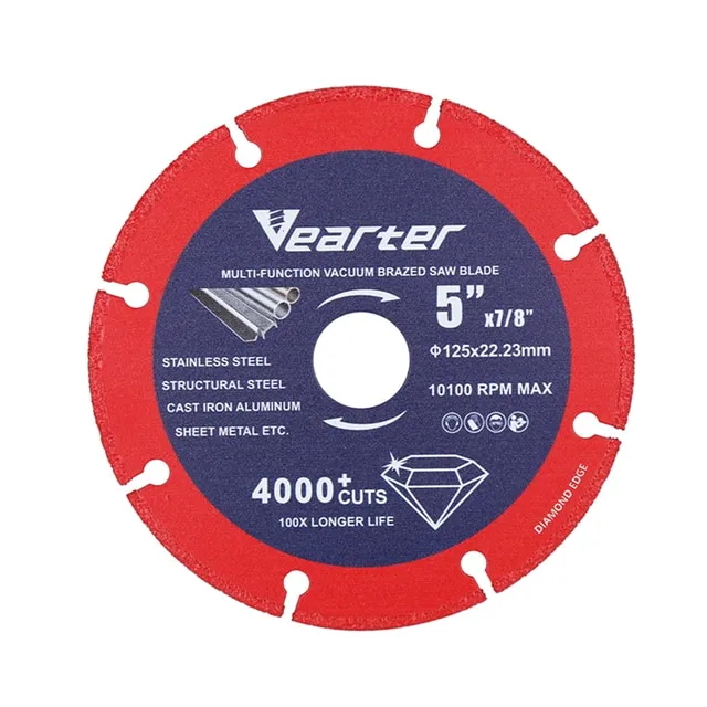 Vearter 115/125/150Mm Vacuum Brazed Diamond Cutting Disc Angle Grinder
