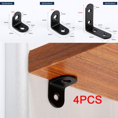 ☇❣ 4 pcs L Shape Corner Bracket With Screws Connector Stainless Steel Fixing Right Angle Brace Furniture Hardware