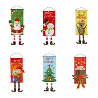 Merry Christmas Door Decoration Banner Porch Sign Noel Hanging Ornament Christmas Decorations for Home New Year 2022 Decor