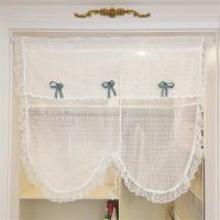 【YD】 French Layer Rustic Door Curtain for Skirt Partition Half Small Window Drapes