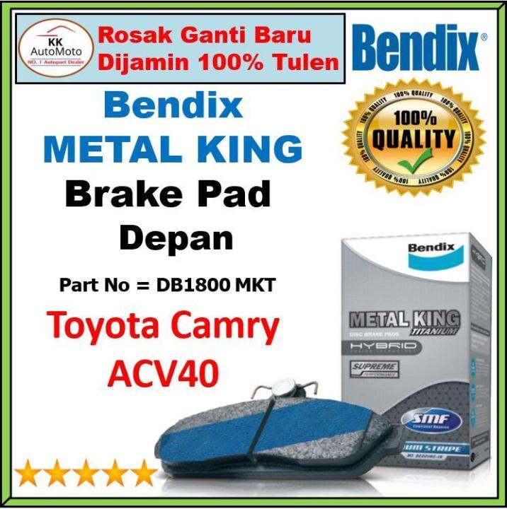 1 Pasang x Bendix Metal King Front Brake Pad Toyota Camry ACV40
