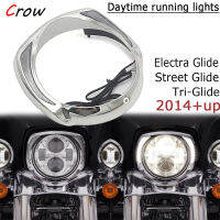 LED Anti-Collision ไฟหน้า Bezel ไฟวิ่งกลางวันสำหรับ Touring Tri Road Street Electra Glide FLHTCU