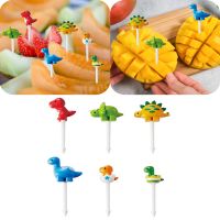 6/8/10 Pieces Animal Farm Dinosaur Fruit Fork for Children Mini Forks Cake Dessert Pick Toothpick Bento Accessories