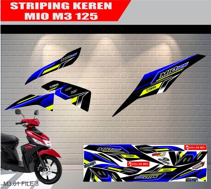 Stiker Striping Lis MIO M3 / Mio Z / Mio 125 Tahun 2014 2015 2016 2017