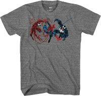Spider-Man Vs The Symbiotes Venom and Carnage Comics Grey Graphic Tee Mens Adult T-Shirt