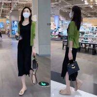 New style เสื้อกันแดดแบบบางสไตล์ฮิตในเน็ตเสื้อโค้ทแขนยาวใส่แล้วดูผอม + ชุดเดรสผ้าไหมน้ำแข็งแฟชั่น