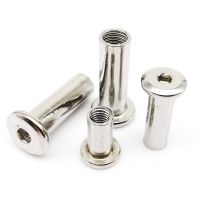 ☂♙๑ M3 M4 M5 M6 M8 M10 4-100mm long 304 A2 Stainless Steel Hex Hexagon Socket Head Furniture Rivet Connector Insert Joint Sleeve Nut