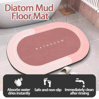 Oval Absorbent Bath Mat Quick Drying Bathroom Diatom Mud Car Non-slip Entrance Door Mat Simple Home Decoration