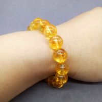 Natural Stone Crack Citrine Beads celet Safronite Yellow Quartz Charm ข้าวโพดคั่วสร้อยข้อมือซิทริน