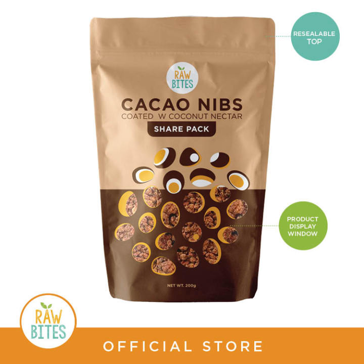 Raw Bites Cacao Nibs (Coated w/ Coconut Nectar) 200g (High in ...