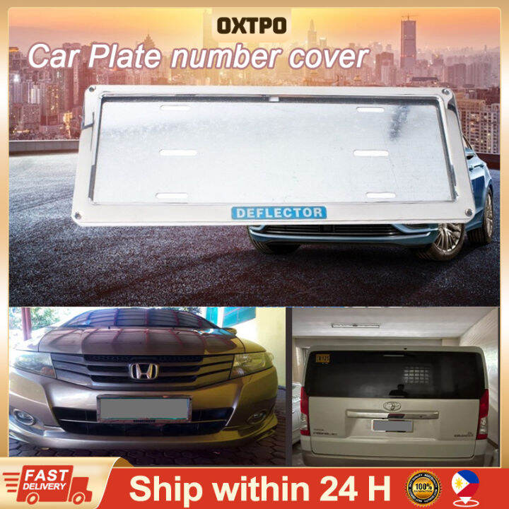 Car Plate Number Cover Deflector License Frame Cover Pure Stainless