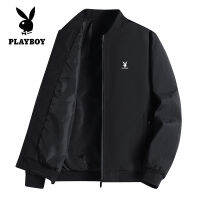 PLAYBOY ผู้ชายเสื้อแจ็คเก็ตน้ำหนักเบาธุรกิจสบาย ๆ ส่วนบางของเสื้อฤดูใบไม้ร่วงสำหรับผู้ชาย