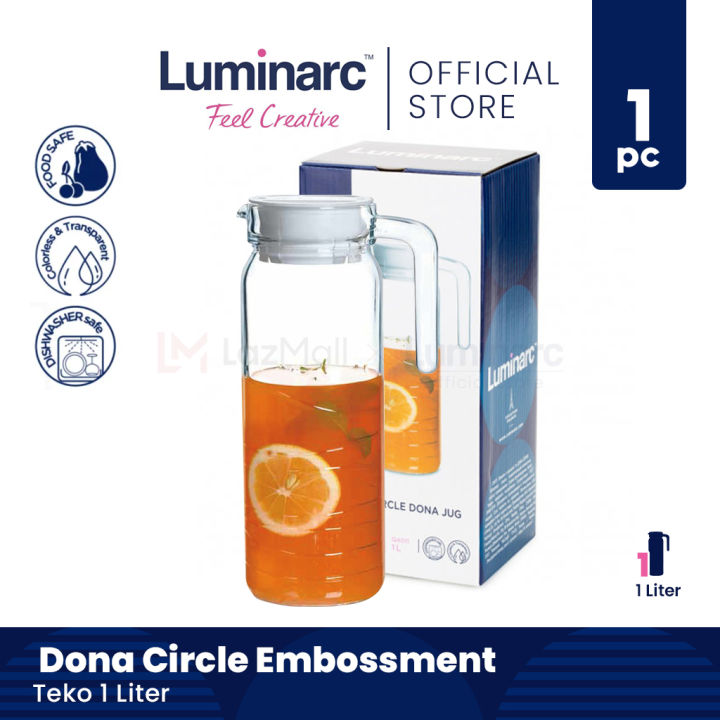 Luminarc Teko Air Dona Embossment 1 Ltr Circle Pc Lazada Indonesia 2975