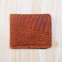 CowHide Leather Wallet กระเป๋าตังค์ กระเป๋าหนังวัวแท้ อัดเป็นลายจระเข้ ดูเสมือนจริง กระเป๋าสตางค์หนังวัวแท้ ใบสั้น