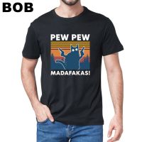 BoB-2022Pew Madafakas T Shirt Novelty Funny Cat Vintage Crew Neck SuSMLXL2XL3XL unisex #polo