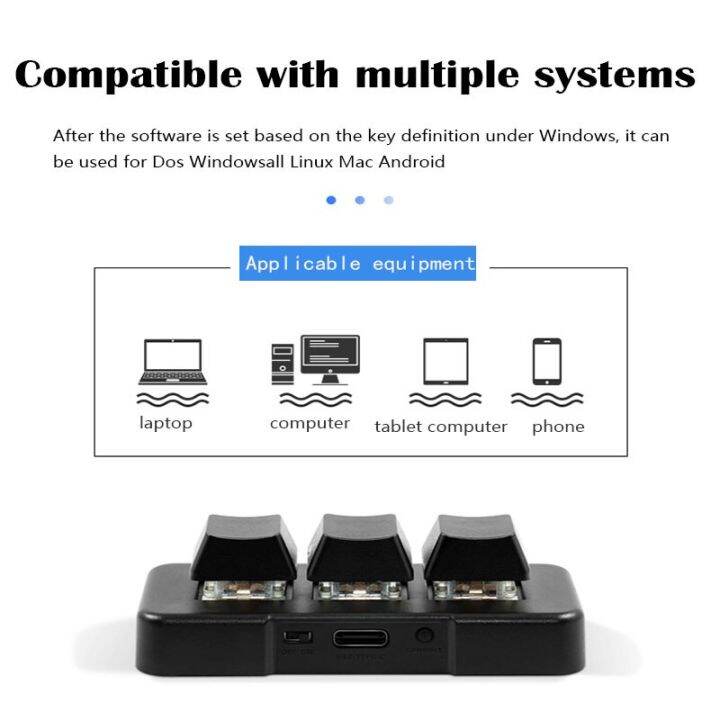 ปุ่มกดแบบกลไกเล่นเกม-photoshop-ขนาดเล็กแป้นพิมพ์ที่กำหนดเองมาโครโปรแกรมบลูทูธ3ปุ่มสำหรับพอร์ตคอมพิวเตอร์แบบมินิแล็ปท็อปไอแพดโทรศัพท์