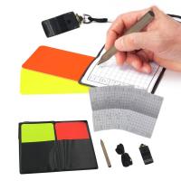 1 Set Sport Football Soccer Referee Wallet Notebook With Red Card And Yellow Card Whistles Useful Referee Tool Equipment