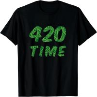 2023 เสื้อยืดลำลองสไตล์ใหม่ 2023 Men Tshirts Print Weed 420 Its Time  เสื้อยืดพิมพ์ลายกัญช  เสื้อเชิ้ตผ้าฝ้ายเสื้อยืด เสื้อยืดแฟชั่น