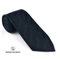 Giorgio Del Sarto Necktie 8.5 cm Black with Fabric Texture เนคไทสีดำมีเท็กเจอร์