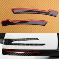 ℗ 1 Pair Carbon Fiber Car Door Mirror Bottom Strips Edge Trim Anti Collision Guard Fit For Benz W176 W246 W204 W212 X156 GLE