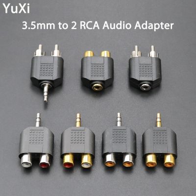 YuXi 3.5 mm Jack Stereo Male To 2 RCA Plug Female Adapter Y Splitter RCA Audio Adapter Connector 3.5mm Audio Cable Converter
