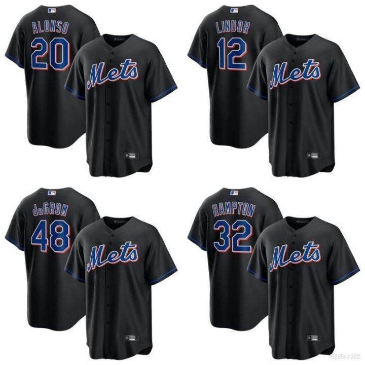 2023 New High Quality▤♛✘ Hot MLB New York Mets Baseball Jersey Shirts  deGROM Lindor Alonso Hampton Cardigan Jersey Unisex Player Version a