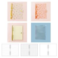 Cute Flower a6 Binder 6-ring Transparent Binder Cover Button Clamp a6 Personal Planner Binder Loose-leaf Notebook Binder 1XCE