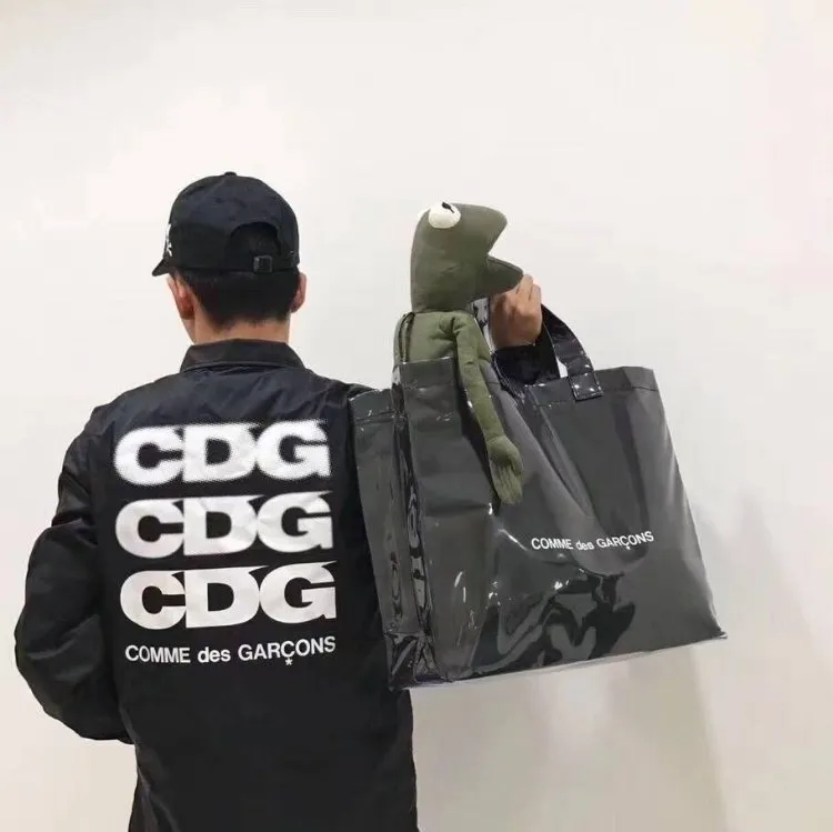 ✈Rei Kawakubo CDG Black Kraft Paper PVC Shopping Bag Comme des