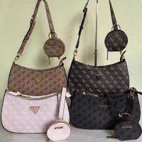 GUESS European and American simple printed mother-in-law bag underarm dumpling crescent bag one-shoulder handbag