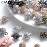 5 pair Round Magnet Connected Clasps Beads Rhinestone Charms Pendant DIY Couple Magnetic Buckle for Jewelry Bracelet 14/16mm Beads