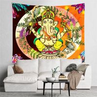 Colorful Elephant Tapestry Hippie Boho Wall Tapestries Mandala Fabric Mat Living Room Decor 200cmx150cm