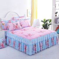 Caldwelllj Floral Fitted Sheet Cover Graceful Lace Bedspread Bedroom Bed Skirt Decoration Non-slip Mattress cubrecama