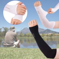 1Pair Cooling Arm Sleeves Cover Ice Silk Sleeve Long Sun Section Sports Outdoor UV Unisex Protection P7S8