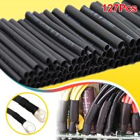 127pcs Heat Shrink Tube Sleeving Tubing Assortment Kit Electrical Connection Electrical Wire Wrap Cable Waterproof Shrinkage 2:1 Cable Management