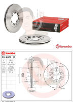 09 A862 10 จานเบรค ล้อ F (ยี่ห้อ BREMBO) รุ่น Std FORD Ranger 4x2 ปี1998-2005