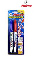 Horseตราม้า ปากกาเคมี หัวเดียว Scribie H-42 ชุด 2 ด้าม จำนวน 1 ชุด