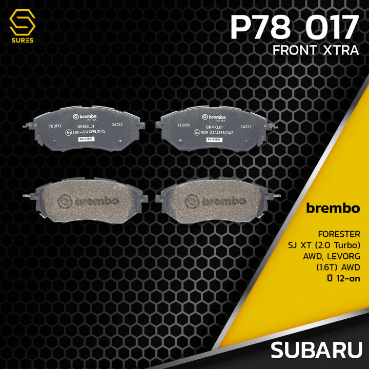 ผ้า-เบรค-หน้า-subaru-forester-sj-xt-2-0-turbo-awd-levorg-1-6t-awd-brembo-p78017-เบรก-เบรมโบ้-ซูบารุ-ฟอเรสเตอร์-เลอวอร์ค-26296ag000-gdb3372