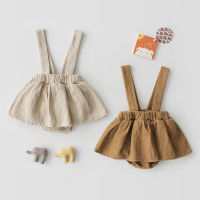 New Spring Summer Infant Kids Skirts Suspender Dress Tutu Solid Color Cotton Sweet Princess Baby Girl Skirt